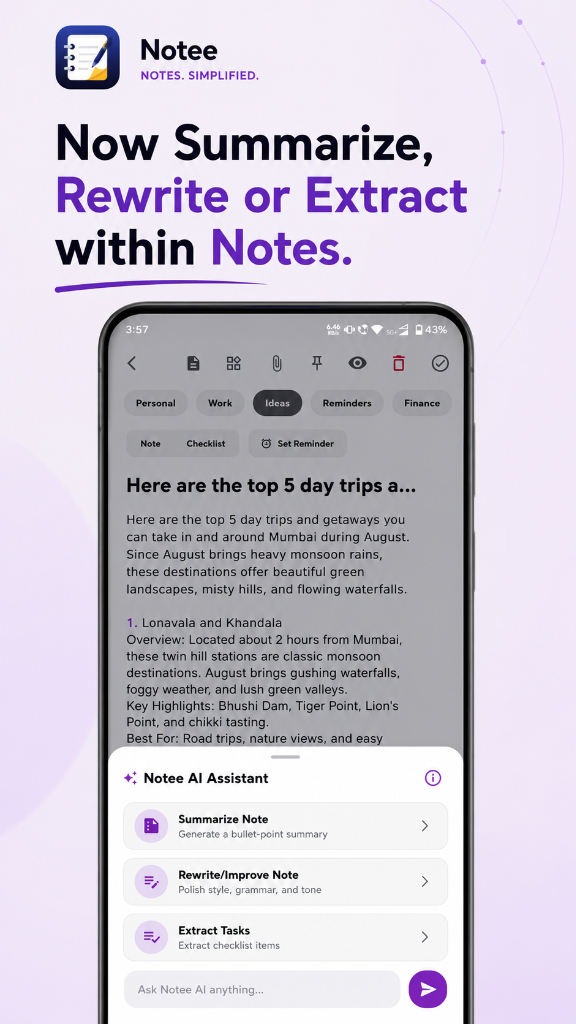 Notee Screen 1